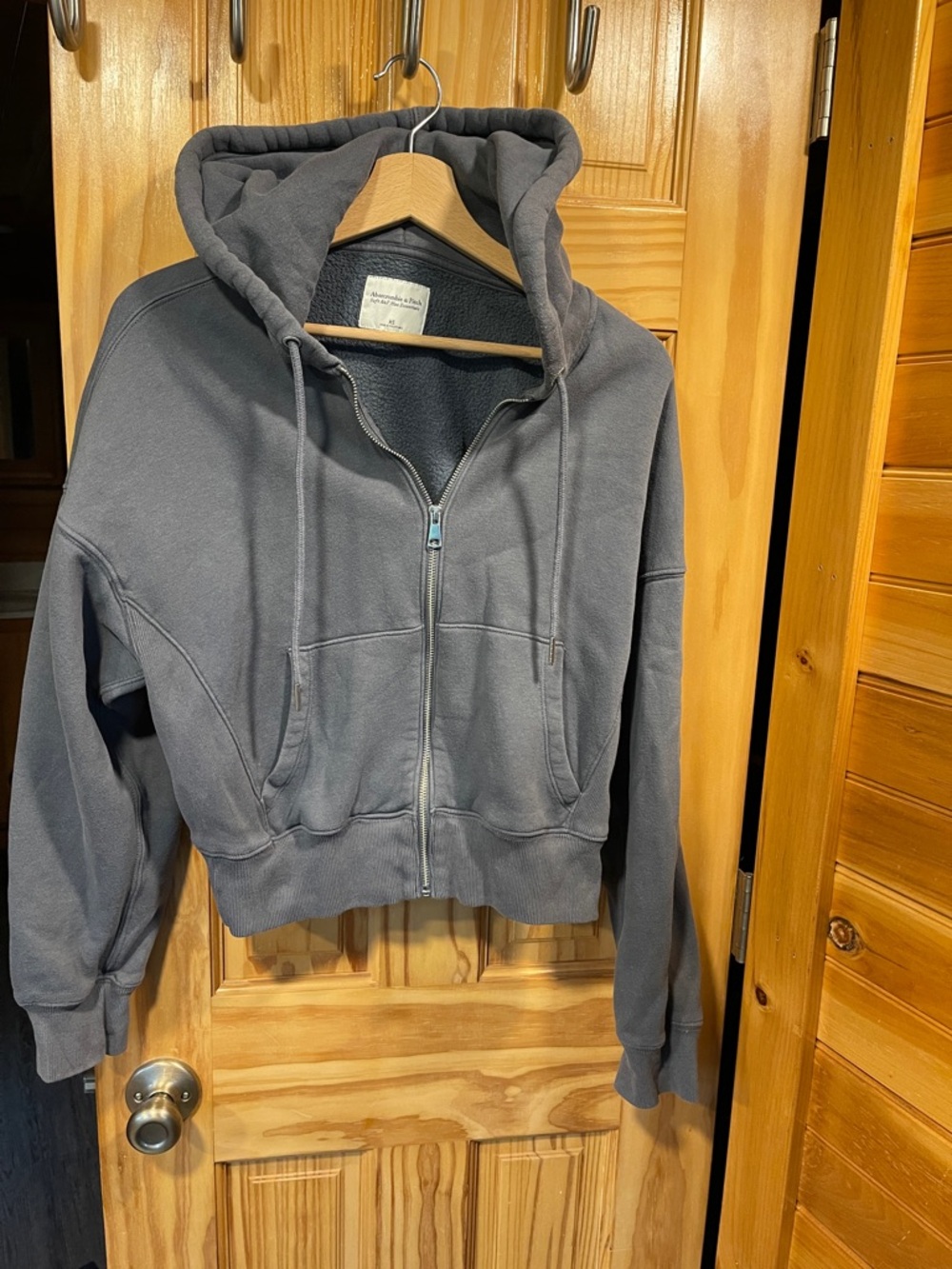 Abercrombie & Fitch Charcoal Zip-Up Hooded Jacket
